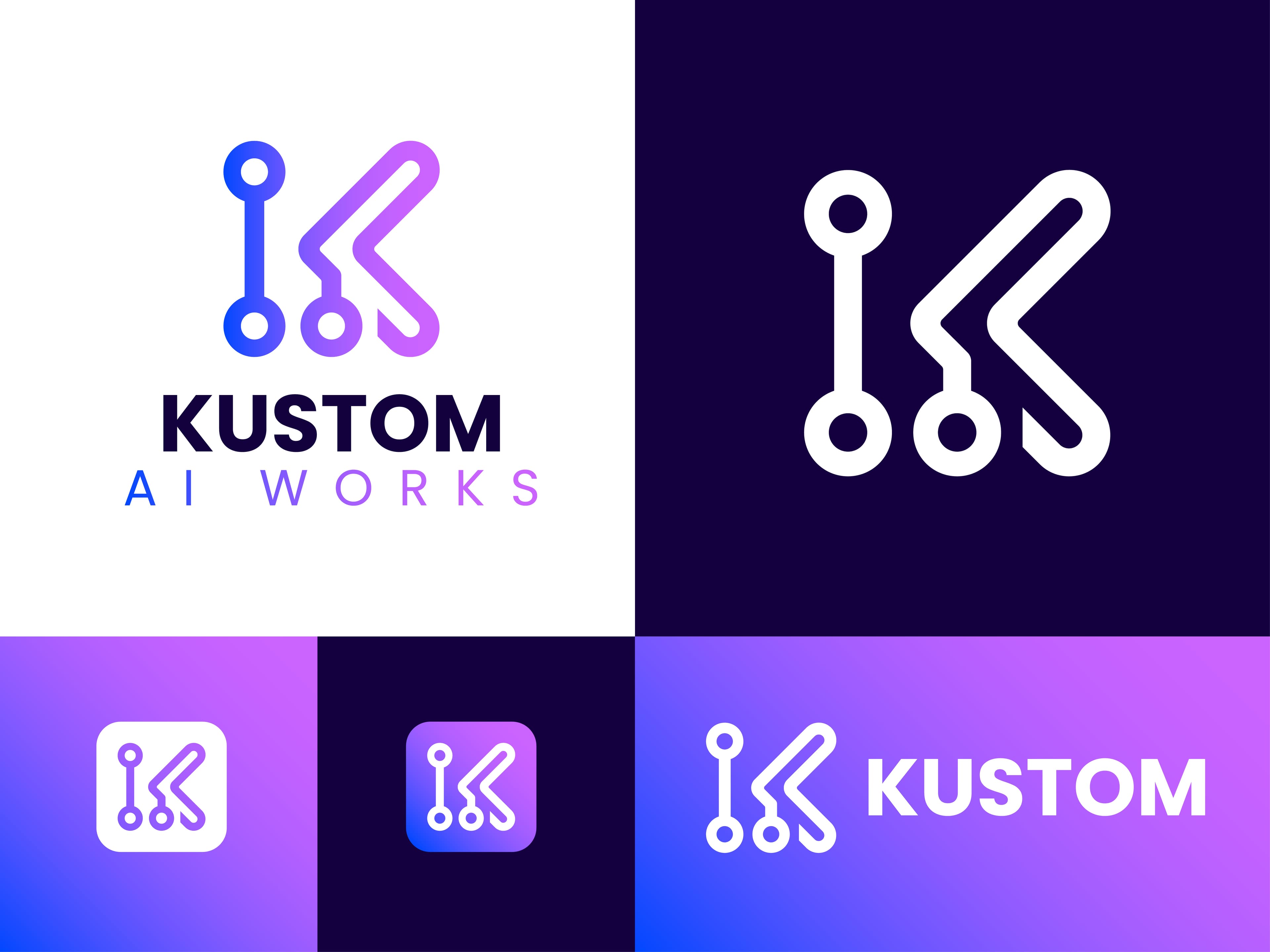 Kustom AI Works - Brand Identity visually presented - 1